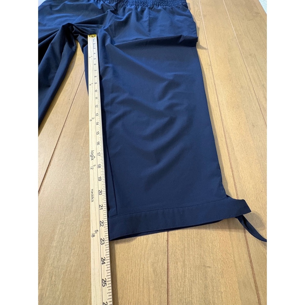 T by Talbots Crop Pants Womens XLP Navy Blue Tie Hem Elastic Waist Capris Active - Picture 9 of 10